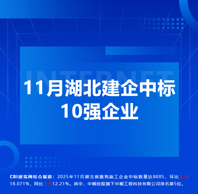 中榈工程科技有限公司跻身11月全省建企中标前5强！