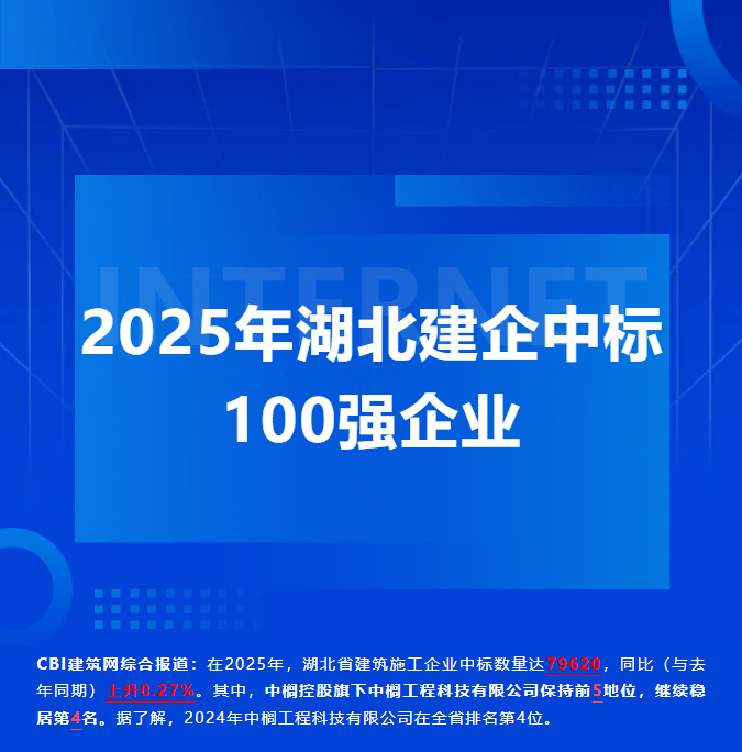 中榈工程科技有限公司位列2025年湖北建企中标第4名